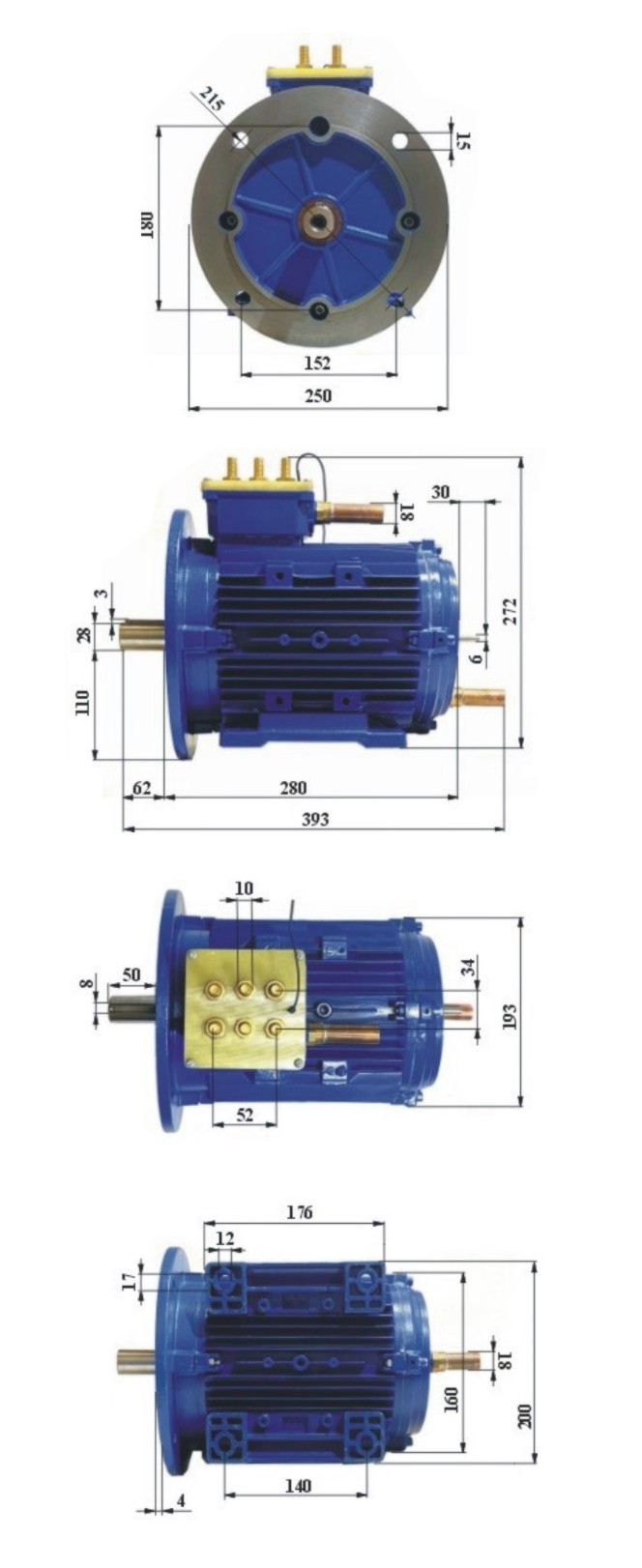 Silnik Indukcyjny 100kW - wymiary