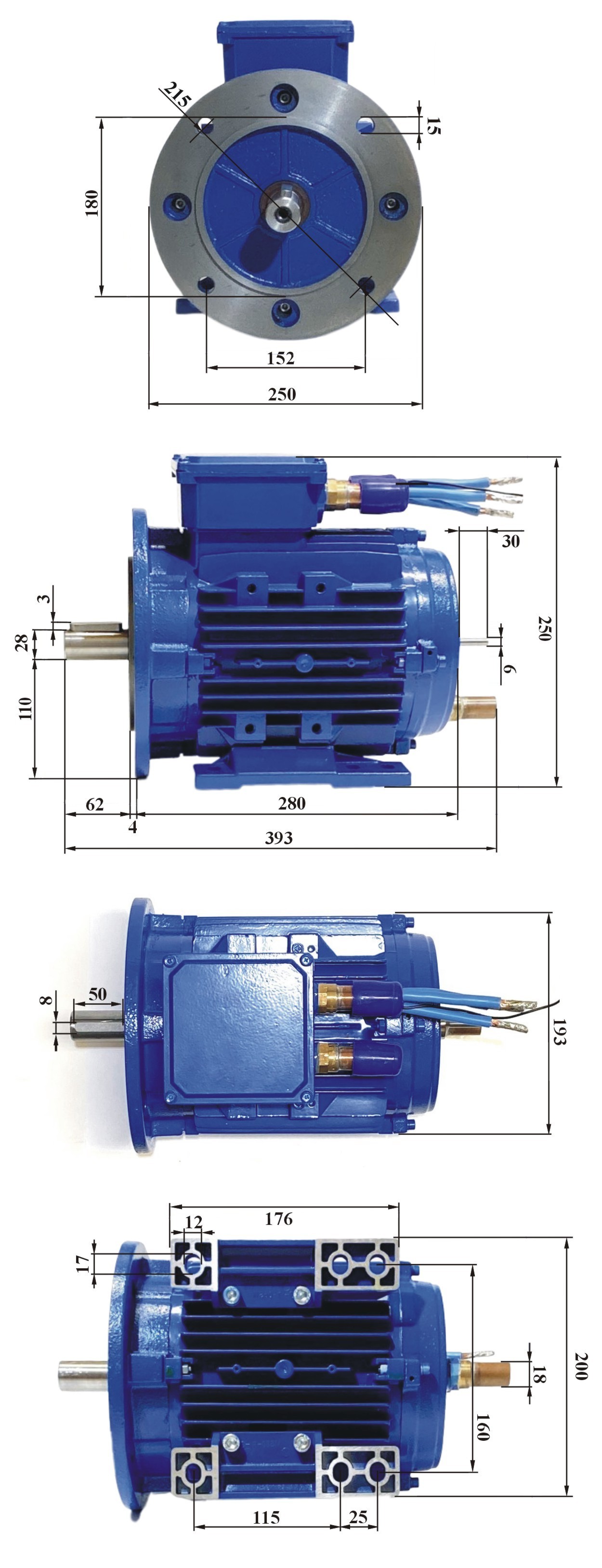 Silnik Indukcyjny 100kW - wymiary