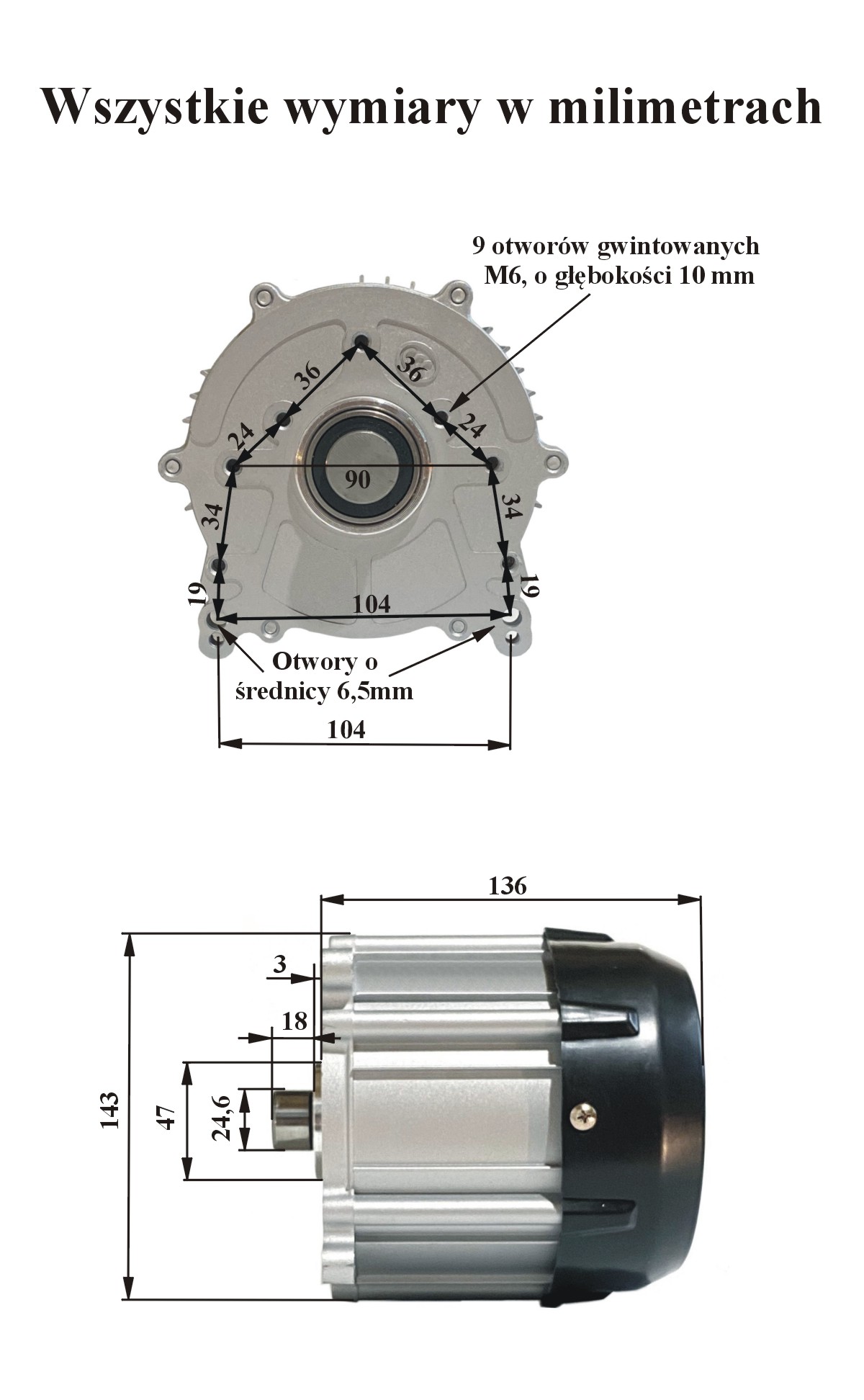 Silnik Indukcyjny 16kW - wymiary