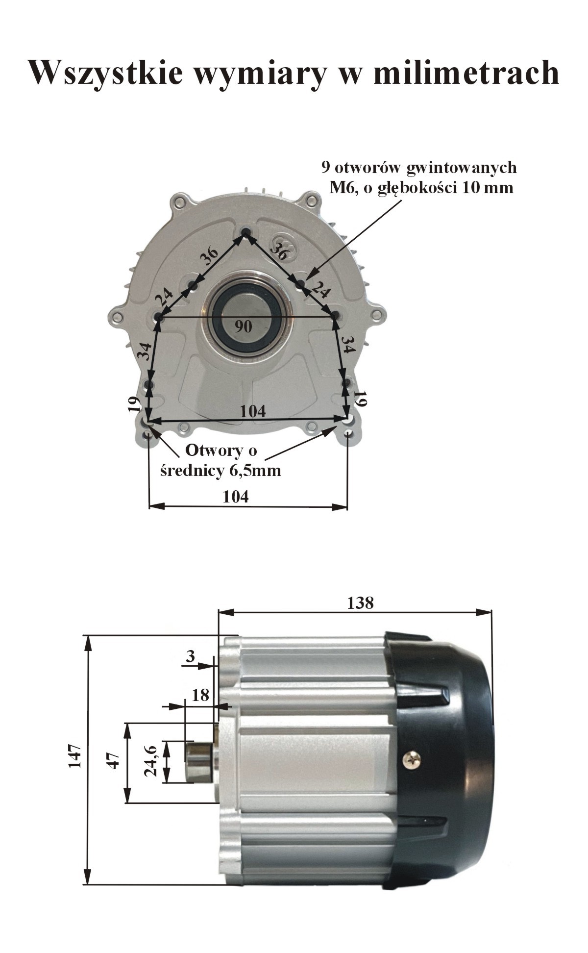 Silnik Indukcyjny 16kW - wymiary