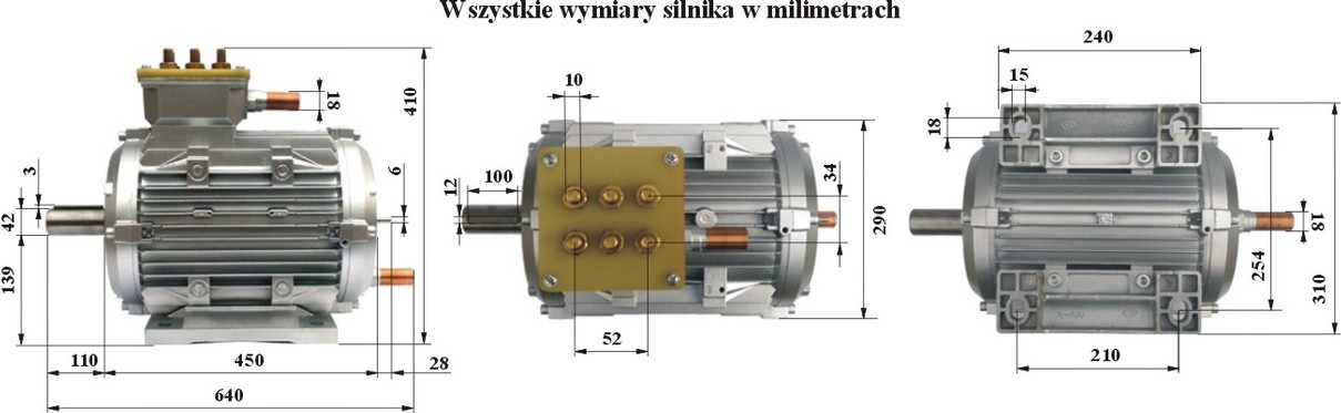 Silnik Indukcyjny 100kW - wymiary