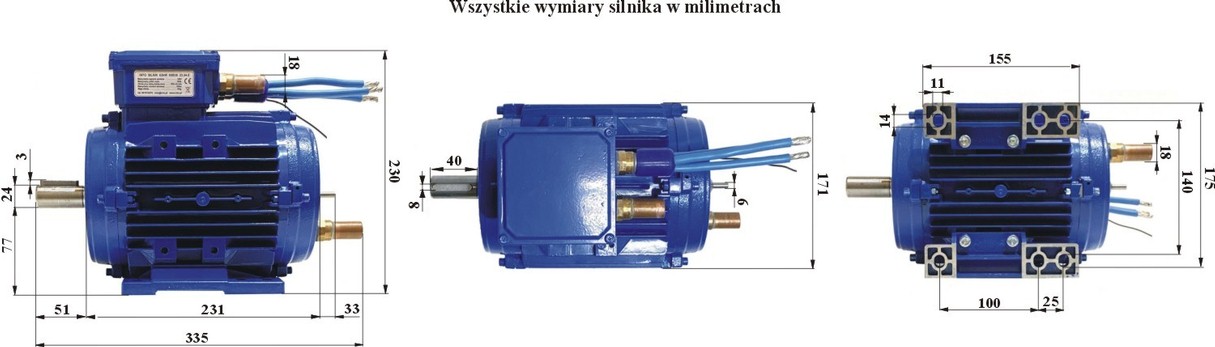 Silnik Indukcyjny 100kW - wymiary
