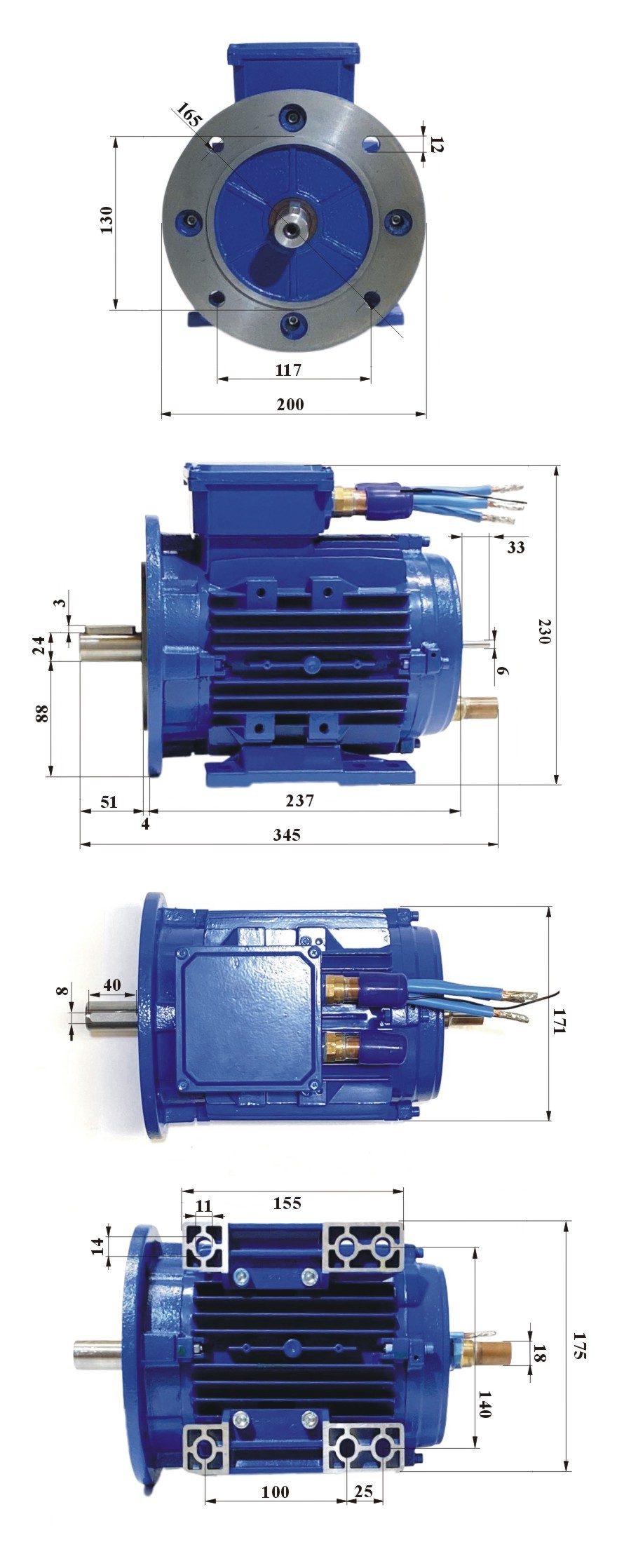 Silnik Indukcyjny 100kW - wymiary