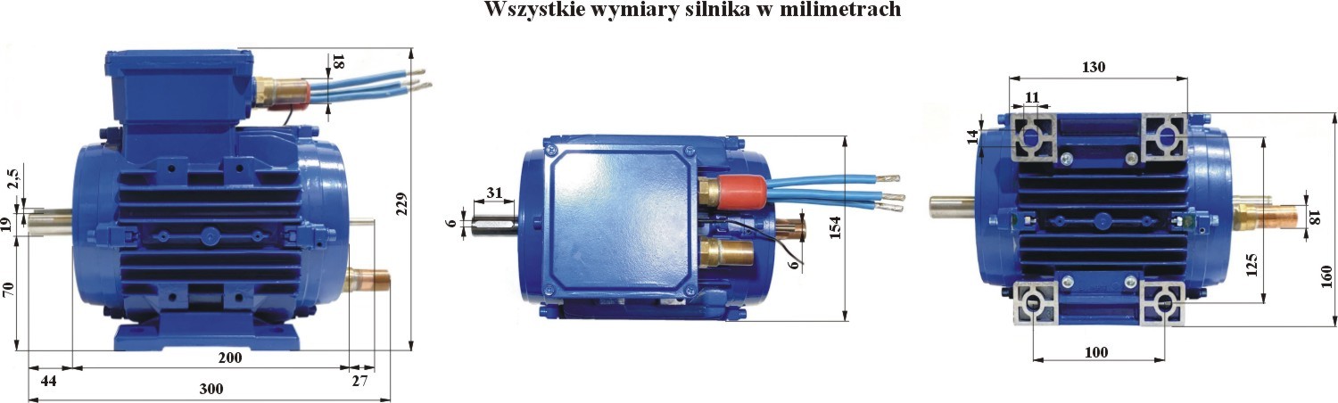 Silnik Indukcyjny 100kW - wymiary