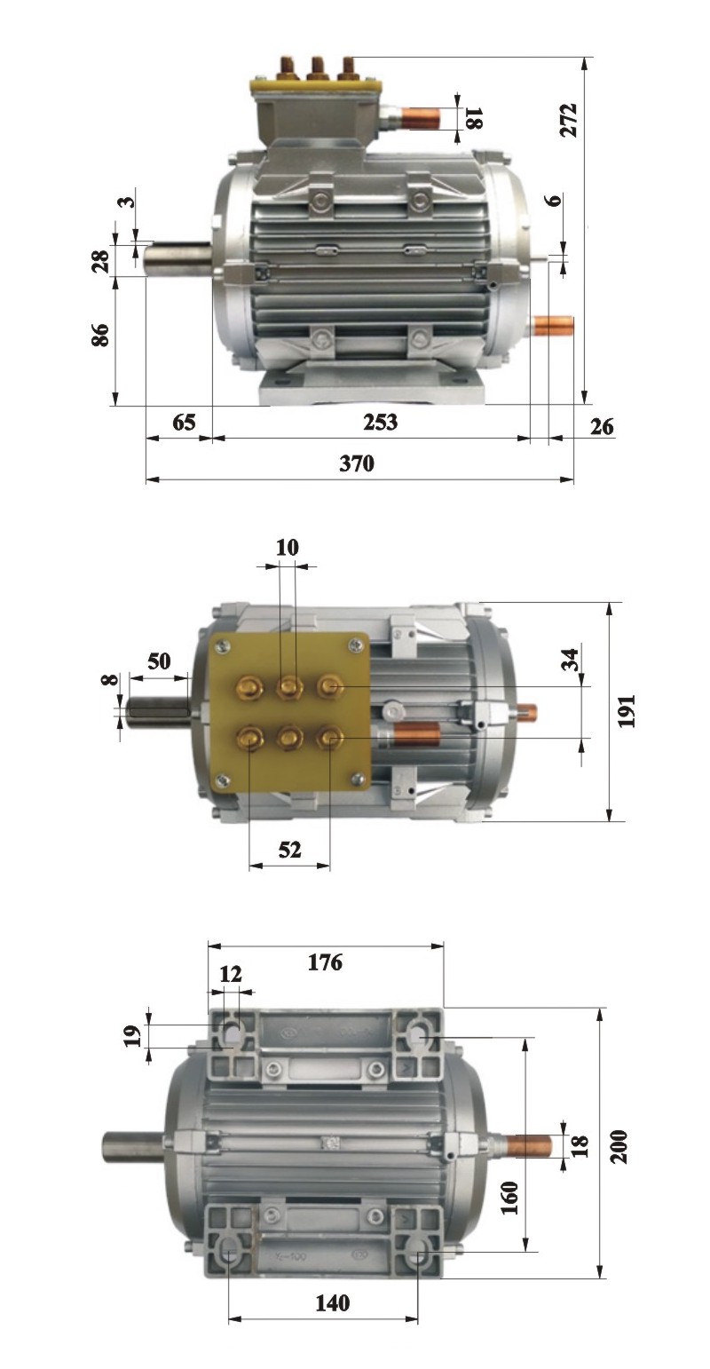 Silnik Indukcyjny 100kW - wymiary