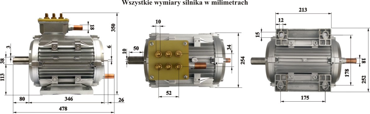 Silnik Indukcyjny 100kW - wymiary