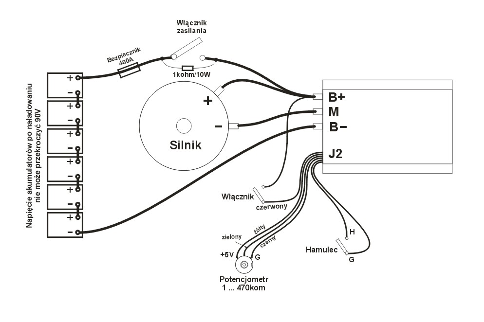Schemat pod��czenia silnika z sterownikiem