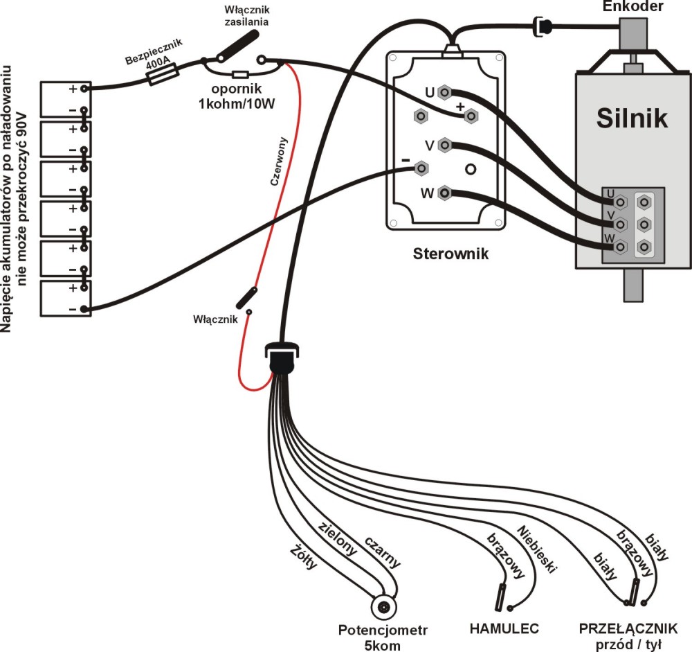 Schemat pod��czenia silnika z sterownikiem