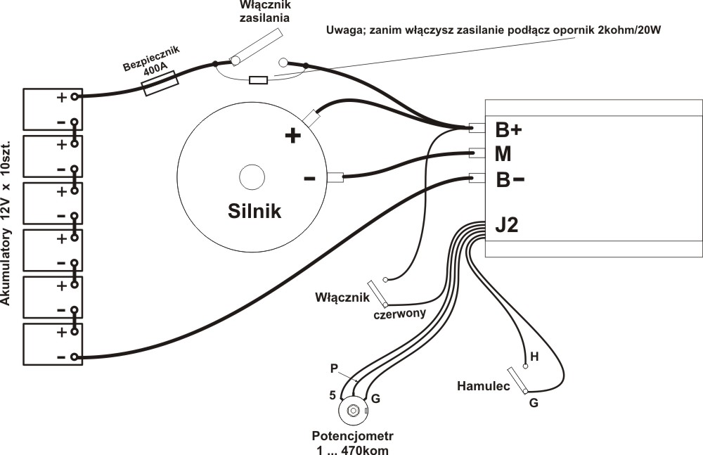 Schemat pod��czenia silnika z sterownikiem