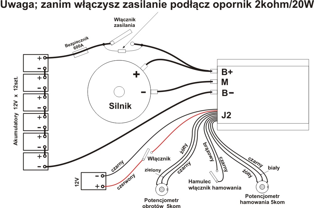 Schemat pod��czenia silnika z sterownikiem