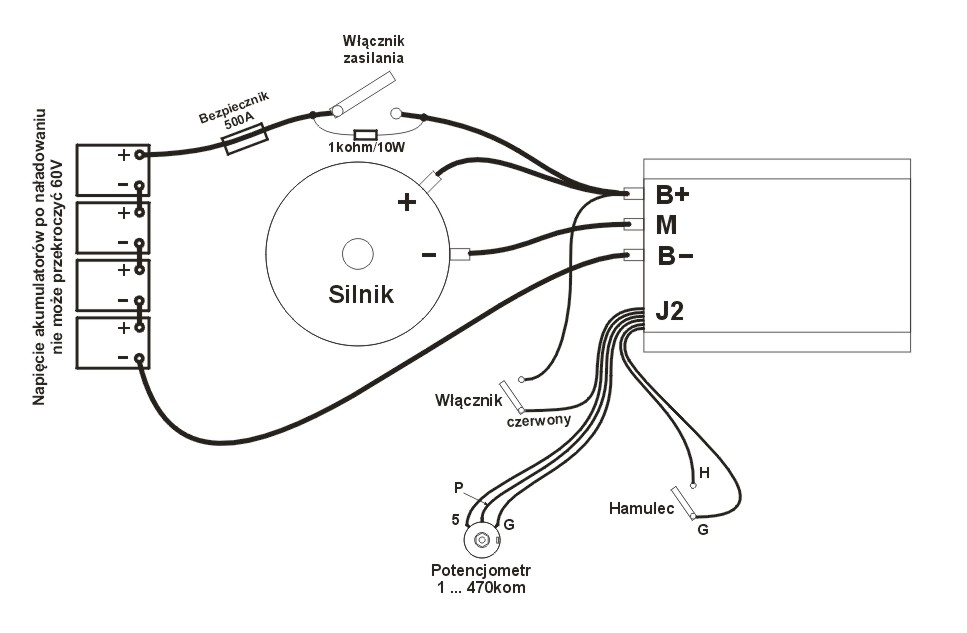 Schemat pod��czenia silnika z sterownikiem