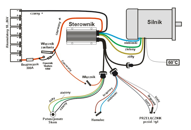 Schemat pod��czenia silnika z sterownikiem