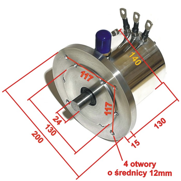 Silnik PMSM 50kW - wymiary