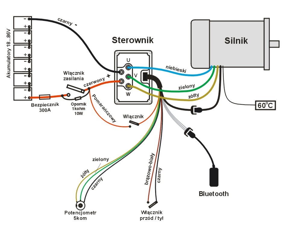 Regulator obrotów - schemat połączeń